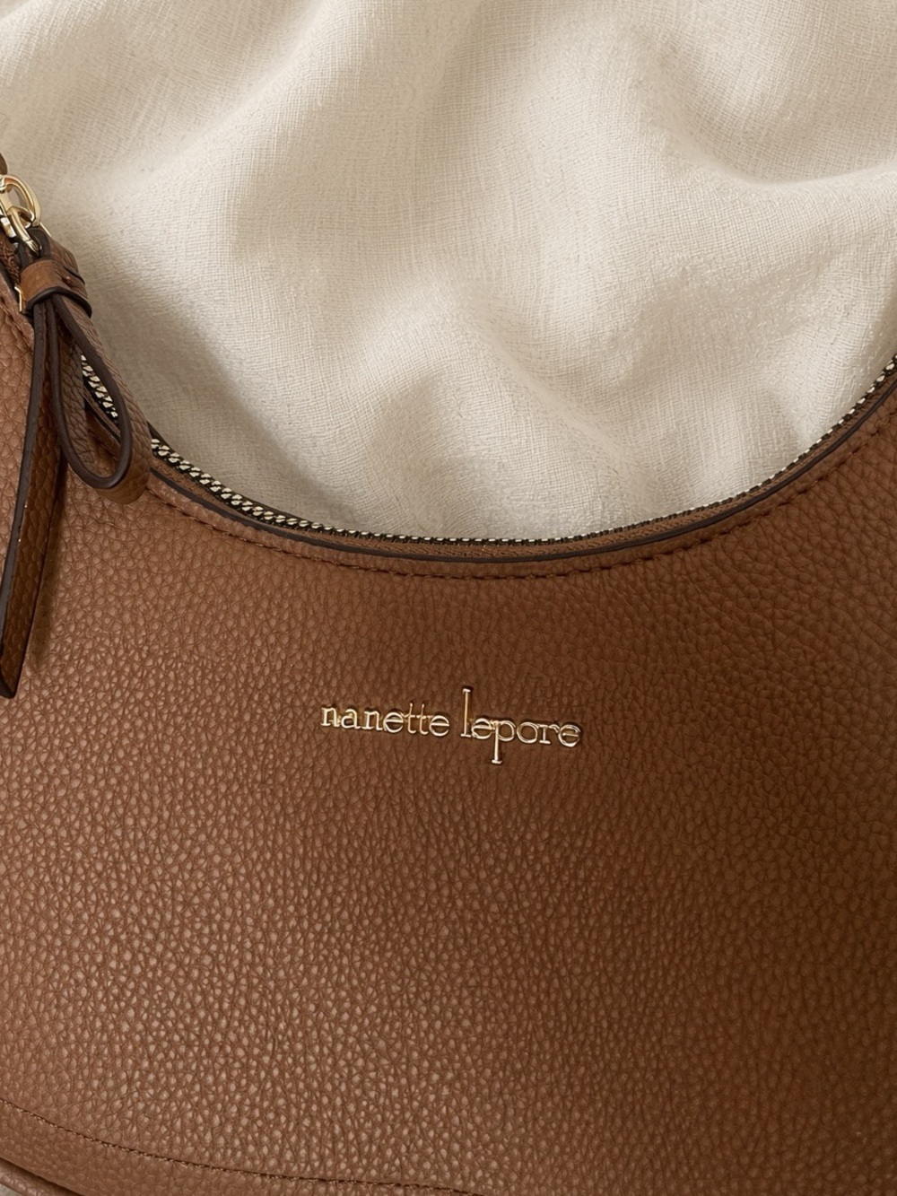 Nanette Lepore Brown Crescent Leather Shoulder Bag - Picture 2 of 7